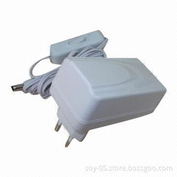 AC/DC Adapter with EU, White Coil, Small Size, Convenient to Carry, Easy to Use